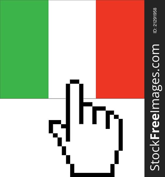 National flag of Italy with cursor