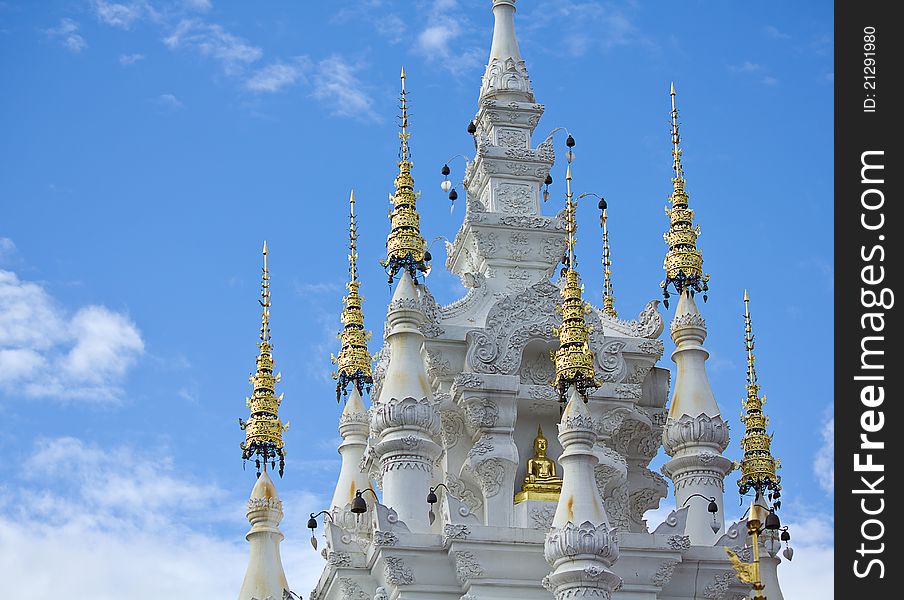 Thai temple with blue sky at Chiangmai, Thailand. Thai temple with blue sky at Chiangmai, Thailand