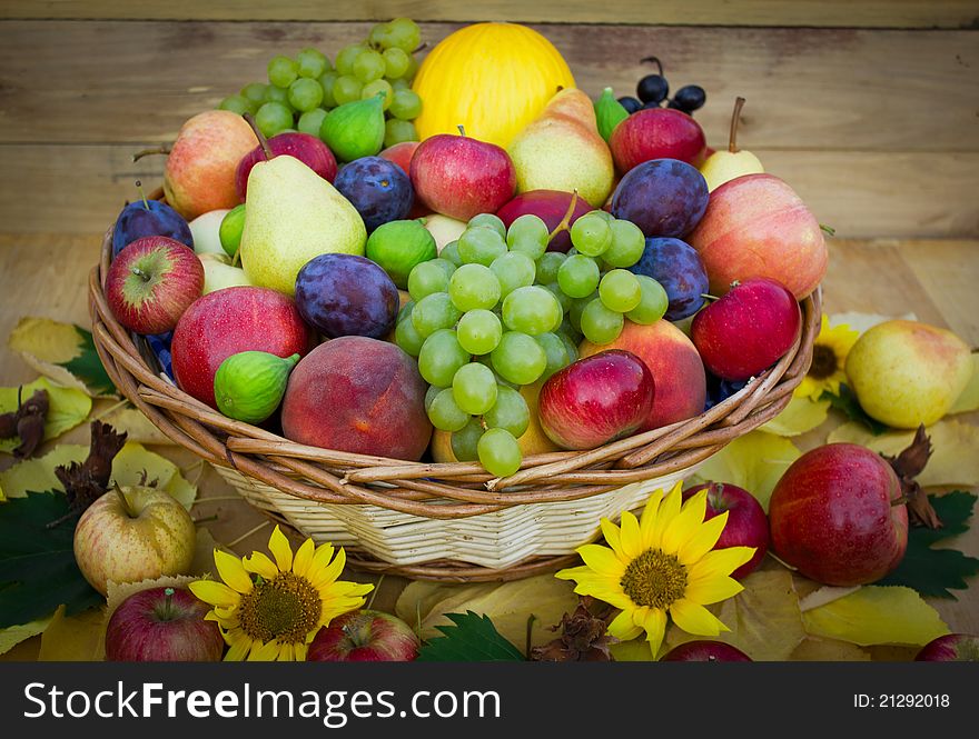 Fresh fruit in the basket