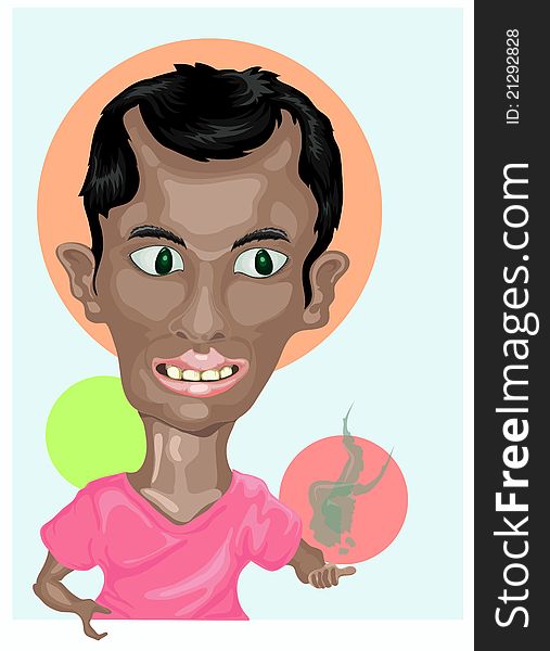 Illustration of man wearing pink shirt smiling. Illustration of man wearing pink shirt smiling