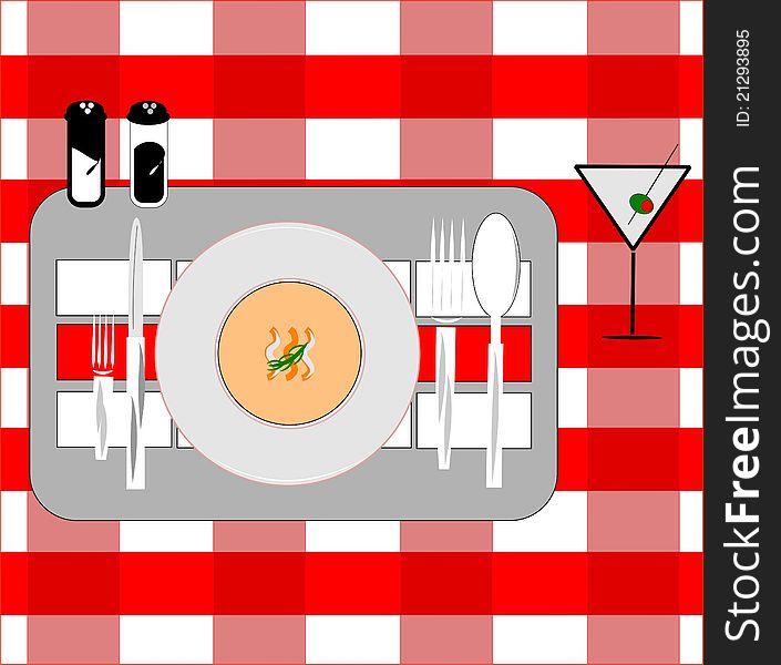 Table setting for restaurants and diners or menus. Table setting for restaurants and diners or menus