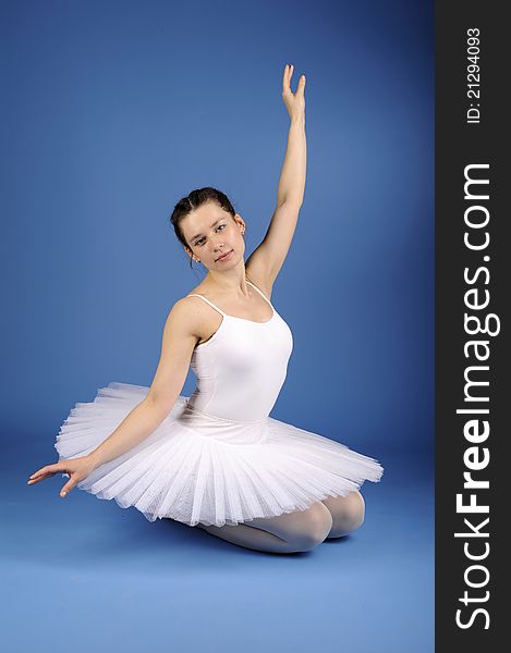 Ballet dancer posing in white tutu. Ballet dancer posing in white tutu