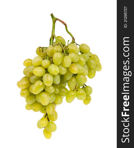 Bunch of grapes on a white background