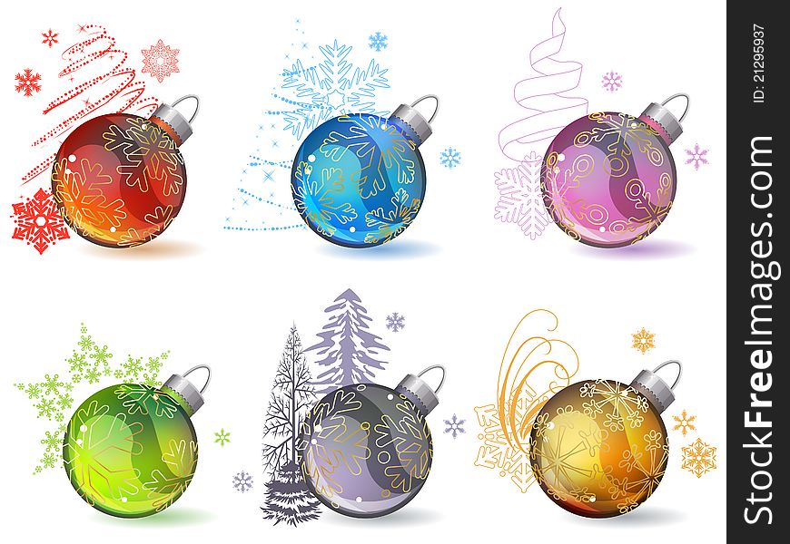 Different christmas glass balls