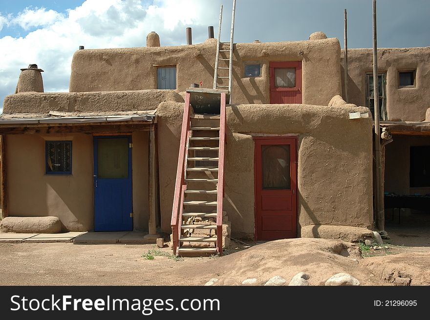 An adove pueblo home in new mexico