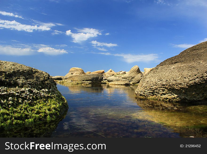 Cape Tub-Karagan in the Caspian Sea. Cape Tub-Karagan in the Caspian Sea.