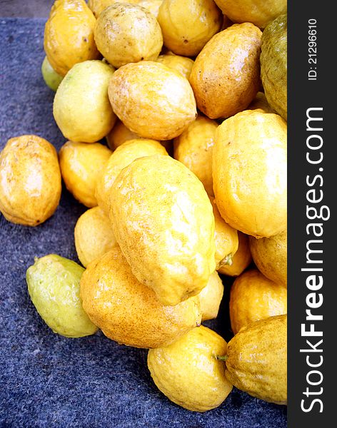 Lemon fruit, very fresh, sold on the market.