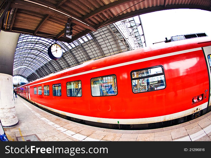 Incoming Train In Station