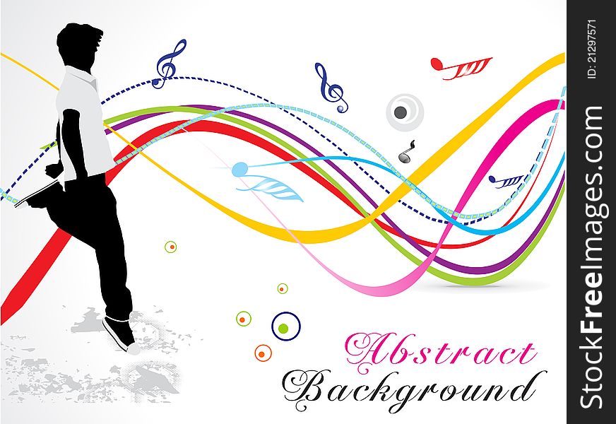 Abstract musical wave background vector illustration