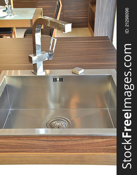 Close-up of a sink in a modern kitchen. Close-up of a sink in a modern kitchen