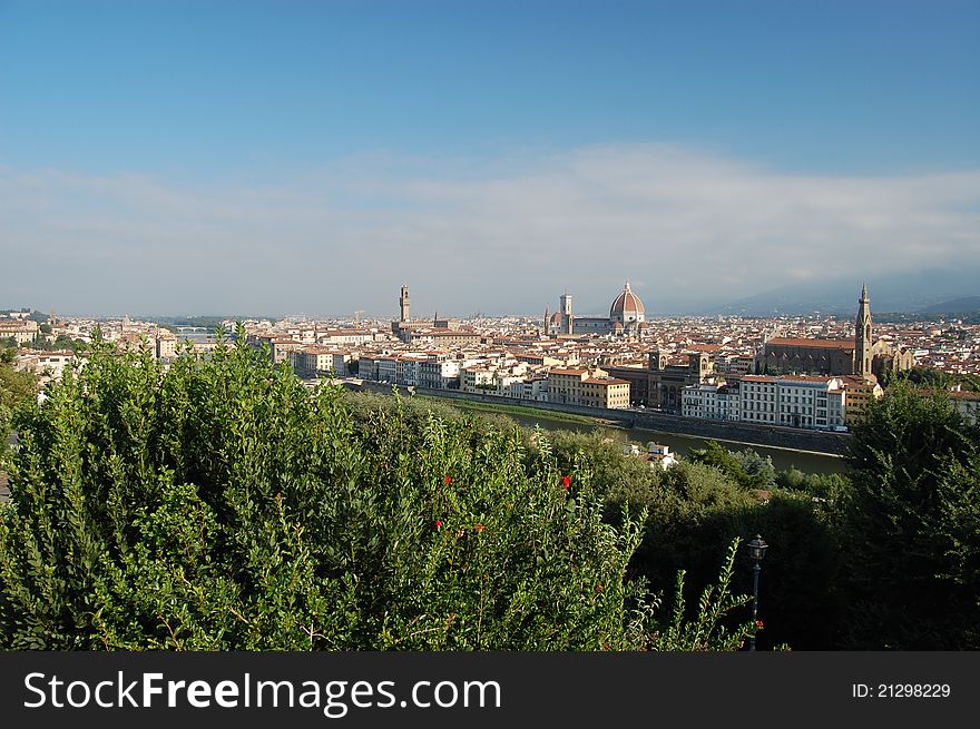 A view of Florence, Tuscany, Italy taken from Piazzale Michelangelo