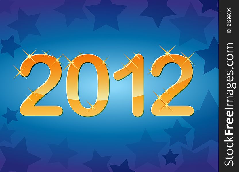 New year 2012 card with numbers