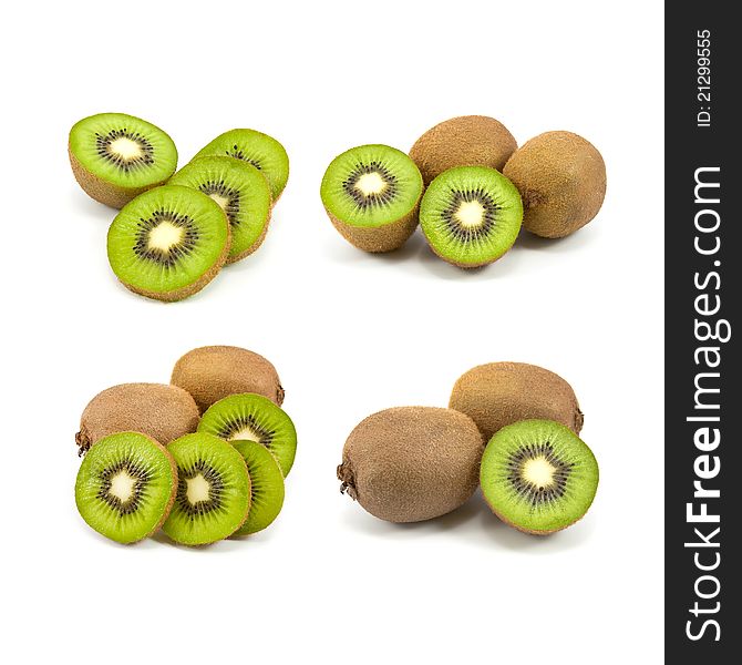 Fresh kiwi on white background