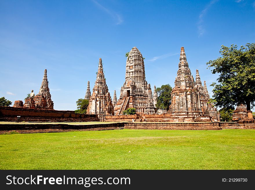 Wat chai wattanaram, the ruin temple in ayutthaya, thailand