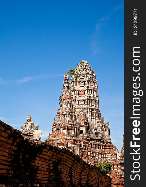 Buddha image in wat chai wattanaram, ayutthaya, thailand