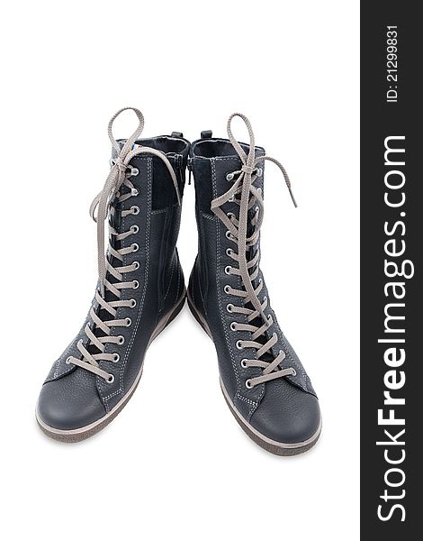 Comfortable high boots with laces for walks and hikes. Comfortable high boots with laces for walks and hikes