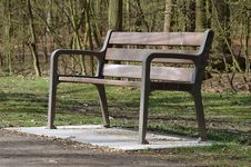 Empty Park Bench Stock Image Empty Park Bench Stock Image