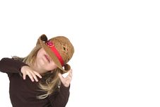 Blonde Girl In Cowgirl Hat Royalty Free Stock Images