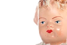 Old Abused Child Doll Face Royalty Free Stock Photography