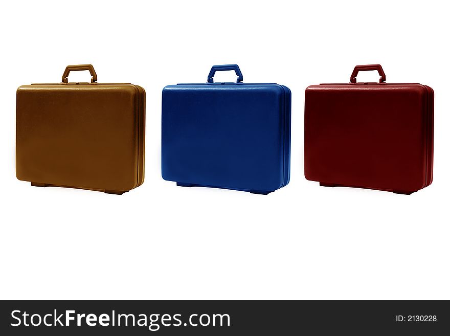 Colorful business briefcase line on white background. Colorful business briefcase line on white background