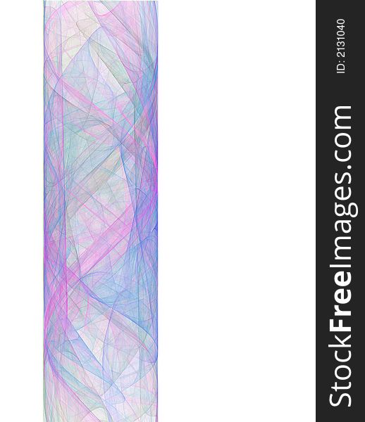 Colorful fractal tube border on white. Colorful fractal tube border on white