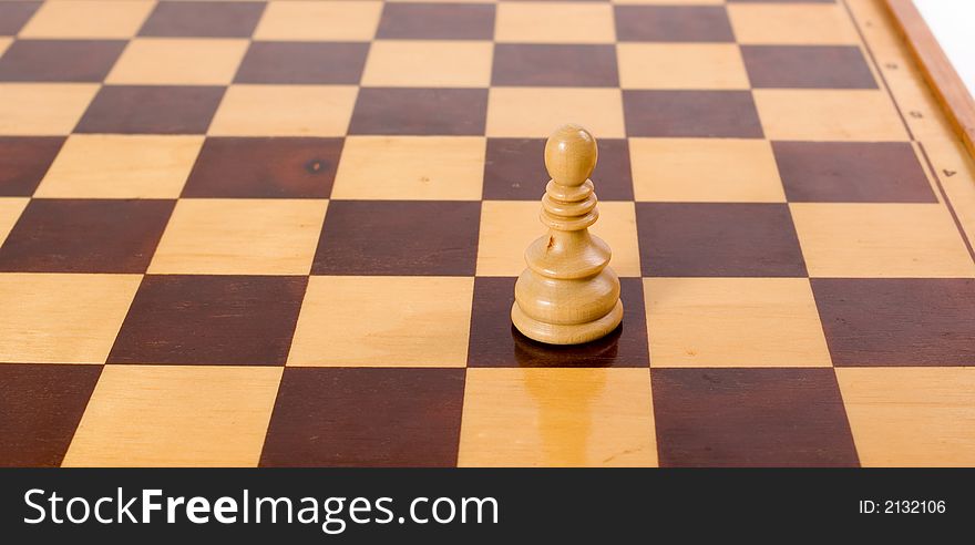 Lonely pawn on empty chess board