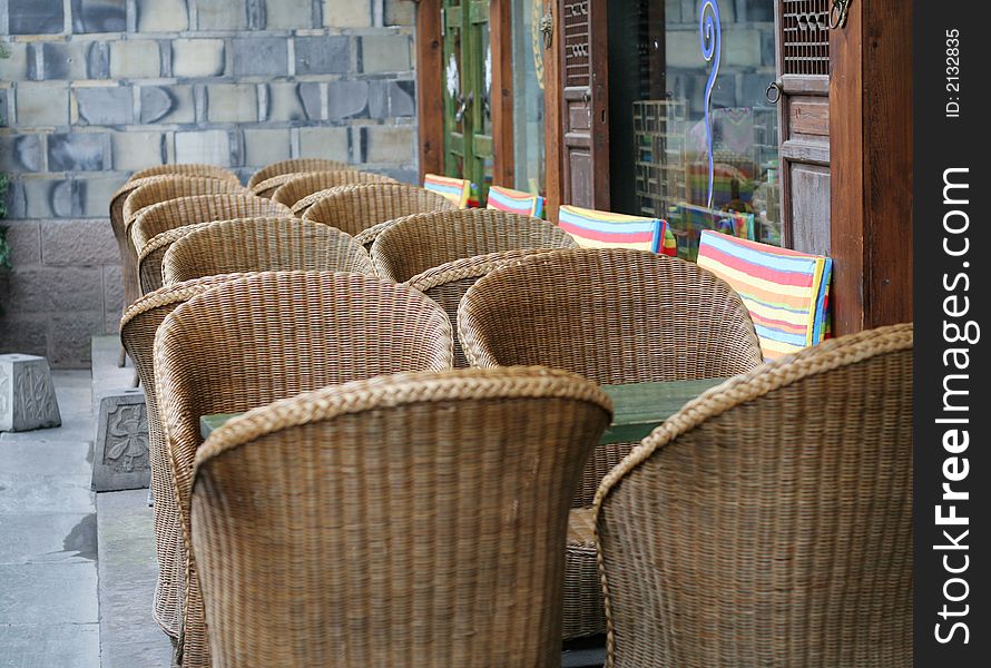 Seats of cafe in Chengdu,Sichuan,China. Seats of cafe in Chengdu,Sichuan,China