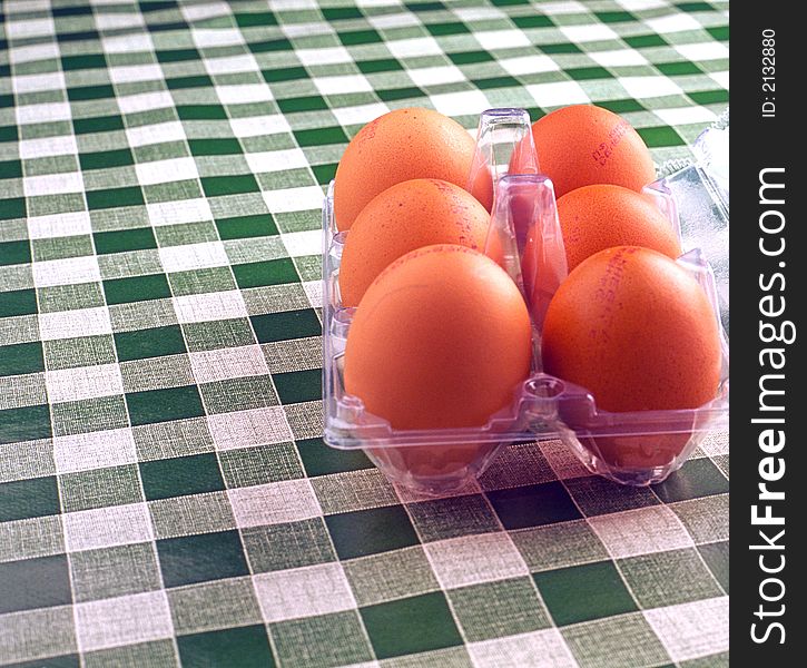 Packing from six chicken eggs on roofing felt
