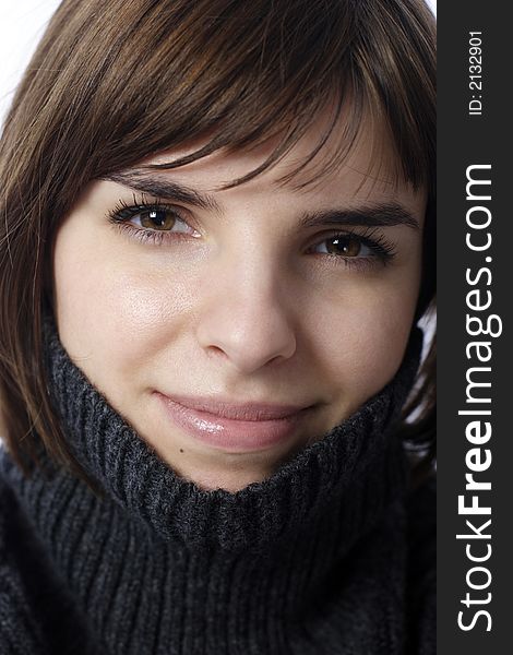 Stock photo of pretty young woman, close up. Stock photo of pretty young woman, close up