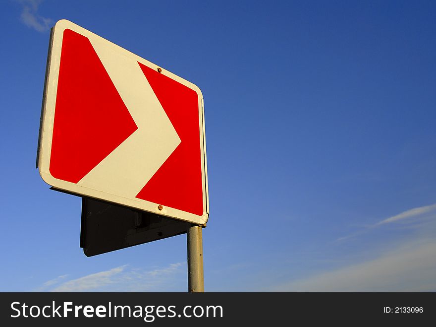 Traffic sign on a background of the sky