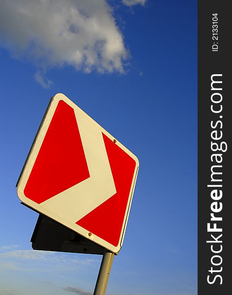 Traffic sign on a background of the sky
