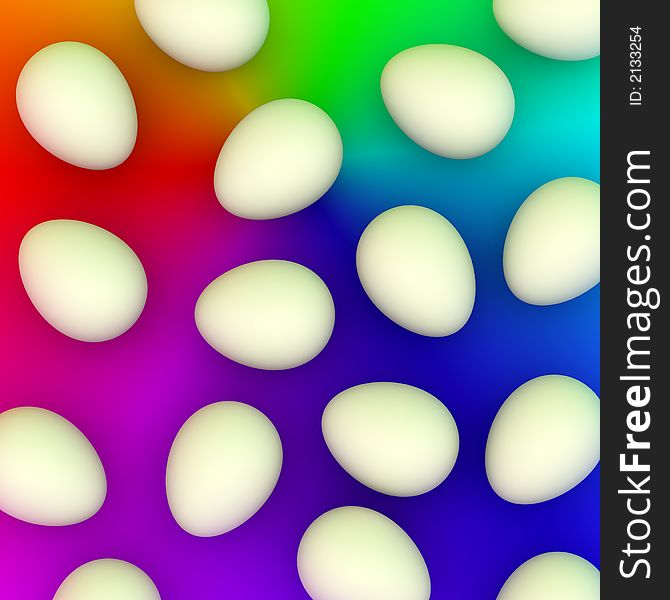 Eggs on color background