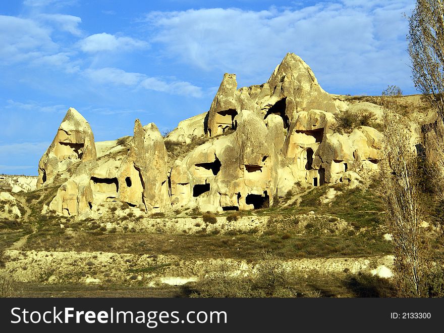 Rock caves near Gereme, Cappadocia. Rock caves near Gereme, Cappadocia