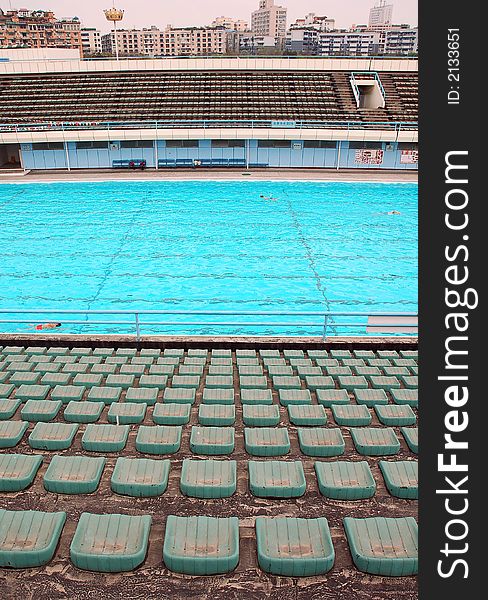 A  city swimming  pool in Sichuan,west of China. A  city swimming  pool in Sichuan,west of China