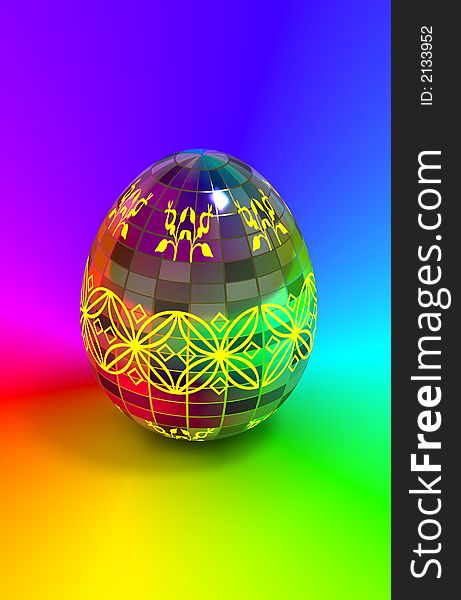 Colored egg with tiled texture to easter