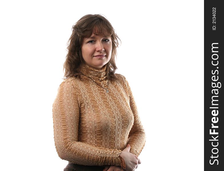 Nice woman on a white background