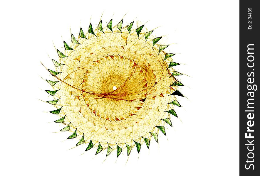 Yellow, Green Fractal Wheel