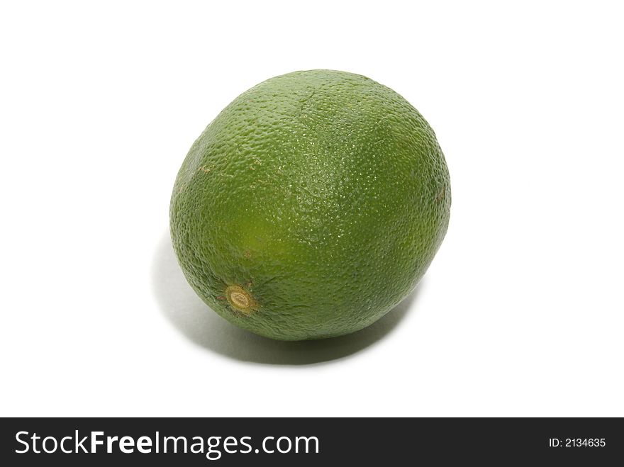 Green sour lime isolated on white background