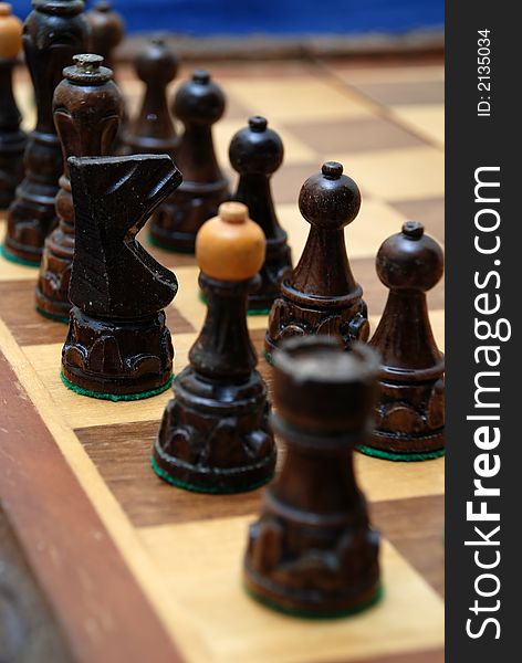 Wooden chess set whit pieces. Wooden chess set whit pieces