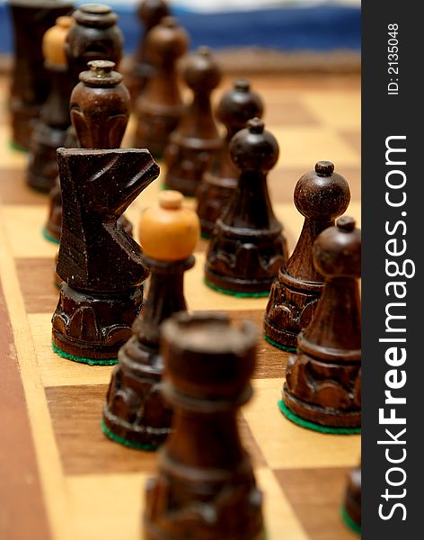 Wooden chess set whit pieces. Wooden chess set whit pieces