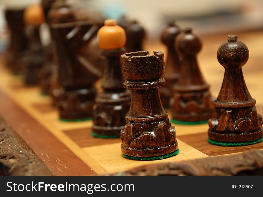 Wooden chess set whit pieces. Wooden chess set whit pieces