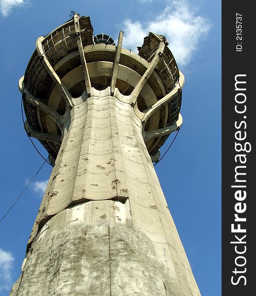 TV tower destroyed in bombing of Serbia. TV tower destroyed in bombing of Serbia