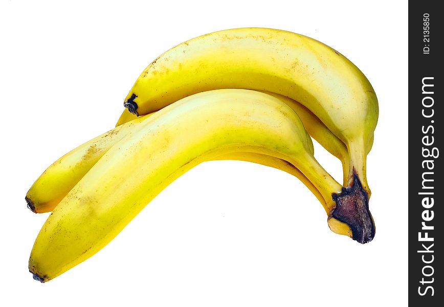 Banana bundle on white background