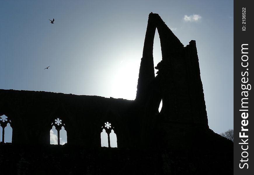 Sunlight glowing behind the ruins of Tintern Abbey, Wales. Sunlight glowing behind the ruins of Tintern Abbey, Wales.