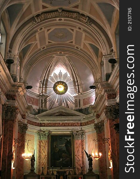 An interior view of St. Peter's church in Jaffa, Israel. An interior view of St. Peter's church in Jaffa, Israel