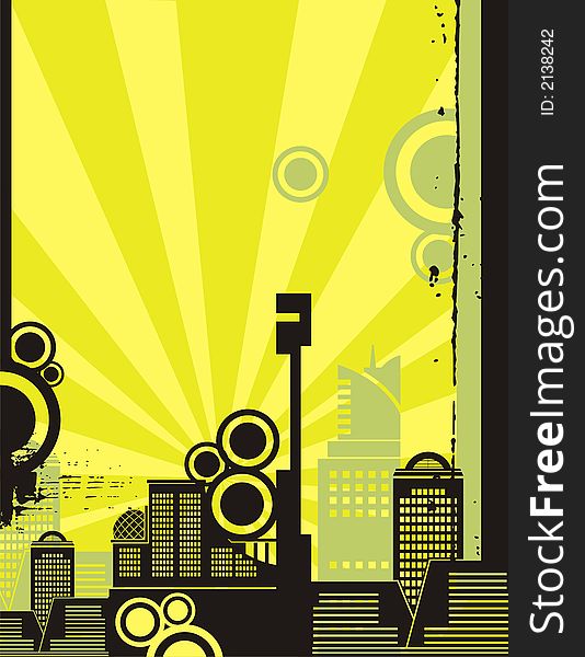 Vector background of a cityscape silhouette at sunrise.
Buildings are not photo-based, they have been originally created by the illustrator. Vector background of a cityscape silhouette at sunrise.
Buildings are not photo-based, they have been originally created by the illustrator.