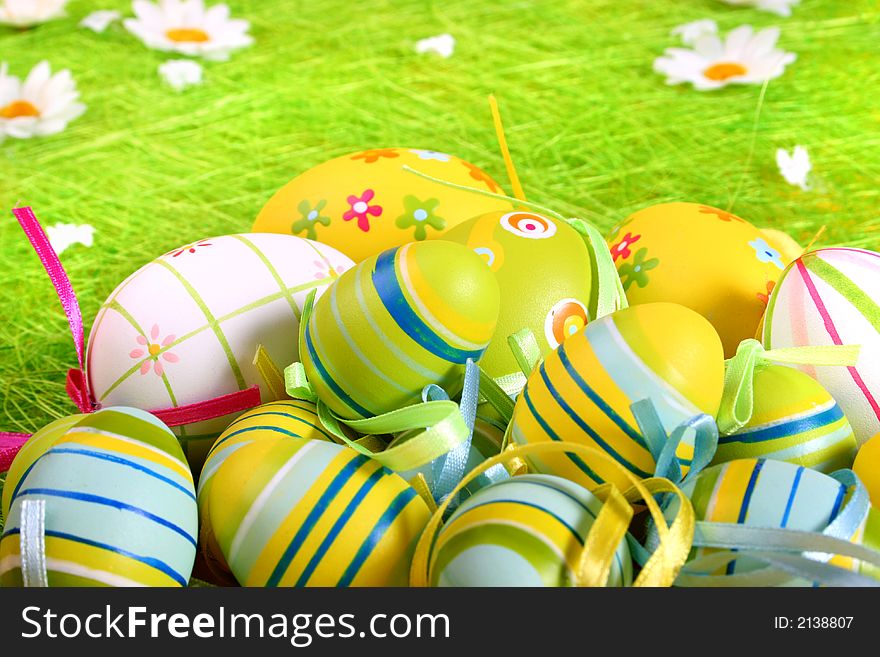 Easter eggs a background