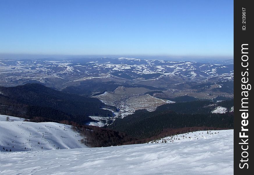 A picture of mountain valley in the heart of Carpathian mountains