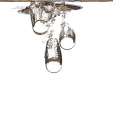 Clear Glass Balls Falling Into Water Stock Photo Clear Glass Balls Falling Into Water Stock Photo