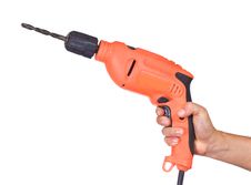 Hand With A Drill Royalty Free Stock Photography Hand With A Drill Royalty Free Stock Photography